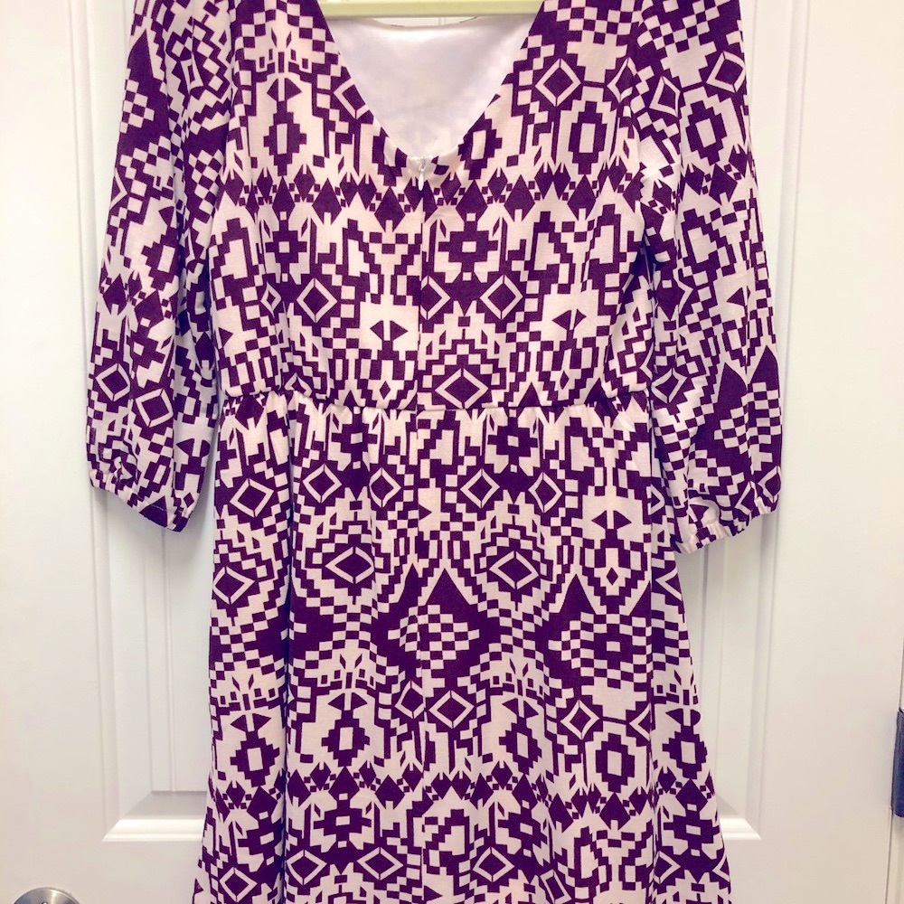 Maroon Tribal Print Dress